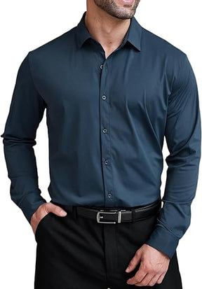 COOFANDY Mens Dress Shirts Long Sleeve 4-Way Stretch Wrinkle Free Shirts Button Down Business Formal Shirts S-XXXL