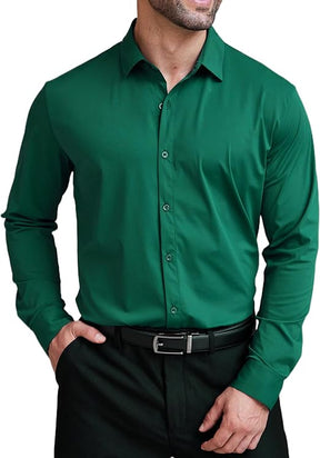 COOFANDY Mens Dress Shirts Long Sleeve 4-Way Stretch Wrinkle Free Shirts Button Down Business Formal Shirts S-XXXL