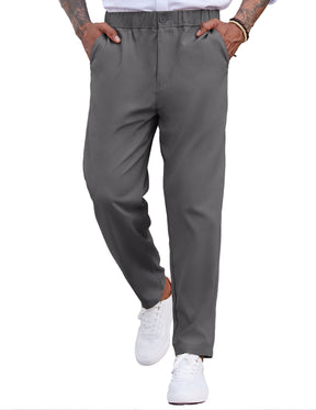 COOFANDY Men's Casual Pants Relaxed Fit Flat Front Expandable Waist Chino Slack Trousers