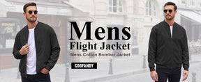 COOFANDY Men's Cotton Bomber Jacket Lightweight Flight Jackets Casual Softshell Varisty Jacket S-XXL