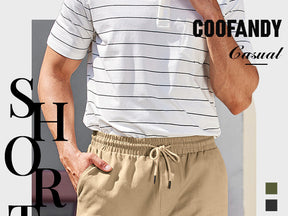 COOFANDY Mens Casual Elastic Waist Pull On Shorts Cotton Drawstring Relaxed Fit Summer Dress Shorts with Pockets