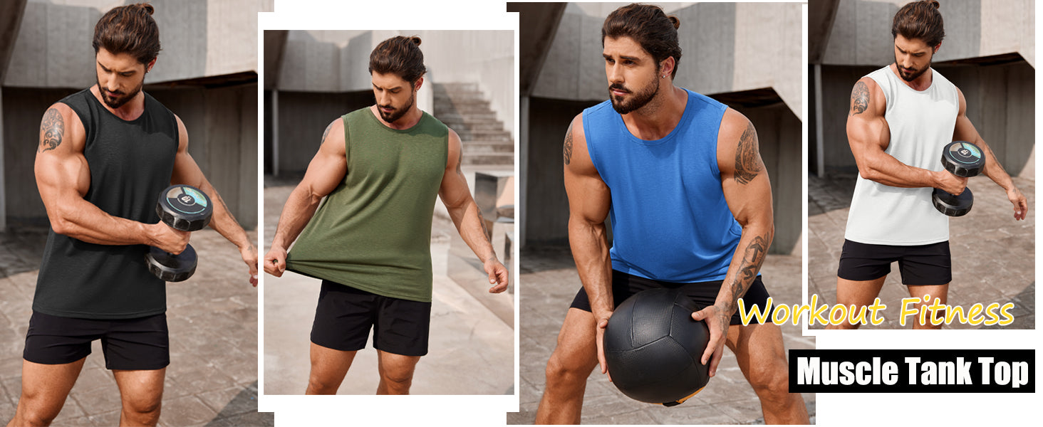 COOFANDY Men's Workout Tank Top 2 Pack Casual Soft Sleeveless Gym Muscle Shirts Bodybuilding Tee S-XXL