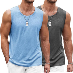 COOFANDY Men's Workout Tank Top 2 Pack Casual Soft Sleeveless Gym Muscle Shirts Bodybuilding Tee S-XXL