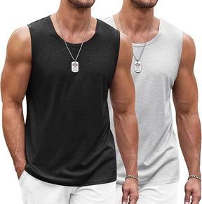 COOFANDY Men's Workout Tank Top 2 Pack Casual Soft Sleeveless Gym Muscle Shirts Bodybuilding Tee S-XXL
