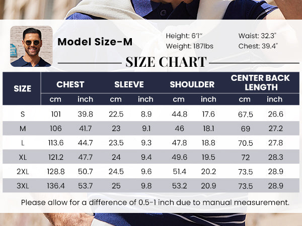COOFANDY Men's Knit Polo Shirts Short Sleeve Striped Golf Polo Shirts Lightweight Casual Collared T Shirt