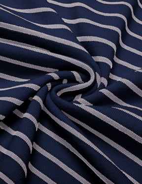 COOFANDY Men's Knit Polo Shirts Short Sleeve Striped Golf Polo Shirts Lightweight Casual Collared T Shirt