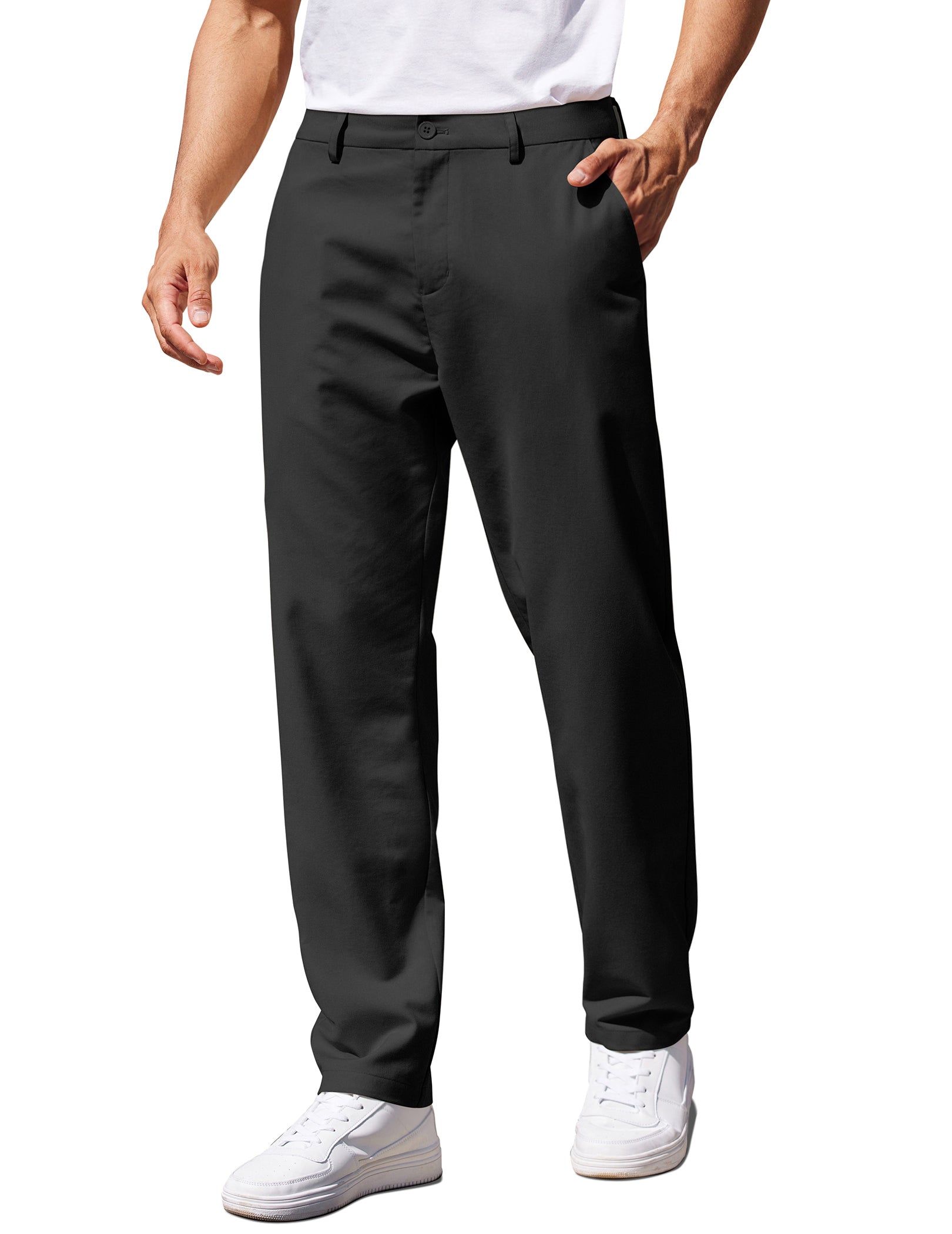 COOFANDY Men's Casual Pants Classic Fit Straight Legs Flat Front Twill Pants