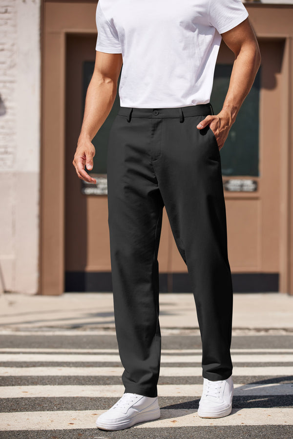 COOFANDY Men's Casual Pants Classic Fit Straight Legs Flat Front Twill Pants