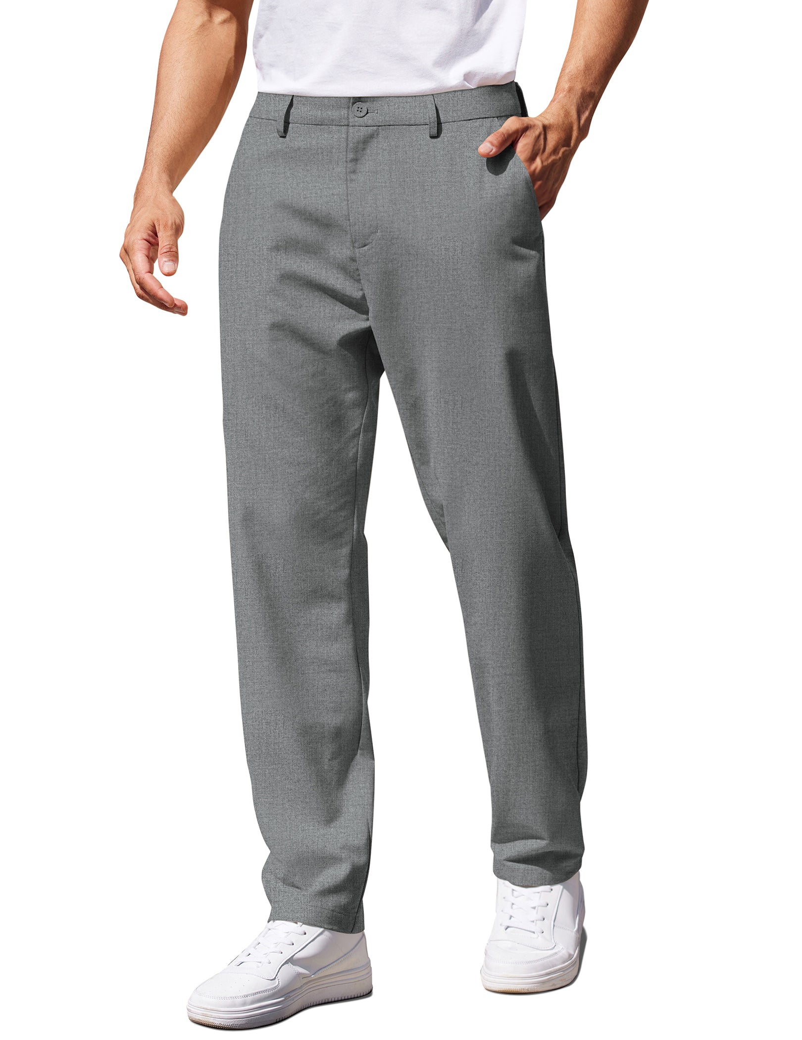 COOFANDY Men's Casual Pants Classic Fit Straight Legs Flat Front Twill Pants