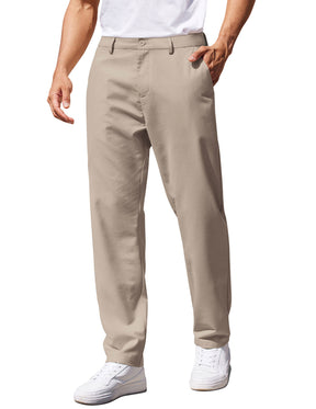 COOFANDY Men's Casual Pants Classic Fit Straight Legs Flat Front Twill Pants