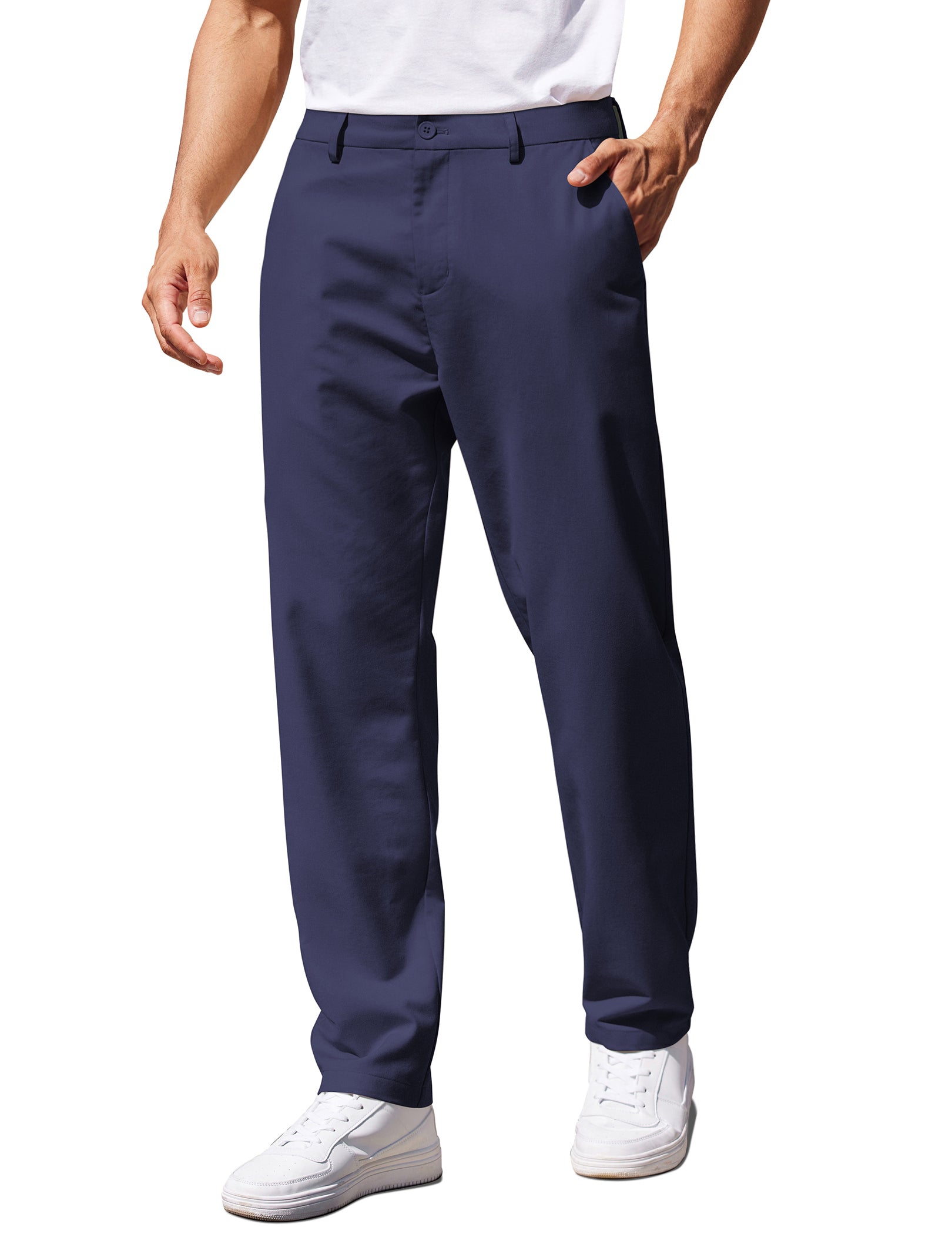 COOFANDY Men's Casual Pants Classic Fit Straight Legs Flat Front Twill Pants