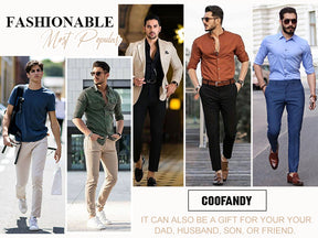COOFANDY Mens Dress Pants Expandable Waist Wrinkle Free Suit Pants Flat Front Casual Dress Slacks