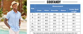 COOFANDY Mens Linen Shirt Short Sleeve Button Down Shirts Casual Plaid Collar Summer Beach Shirts S-XXXL