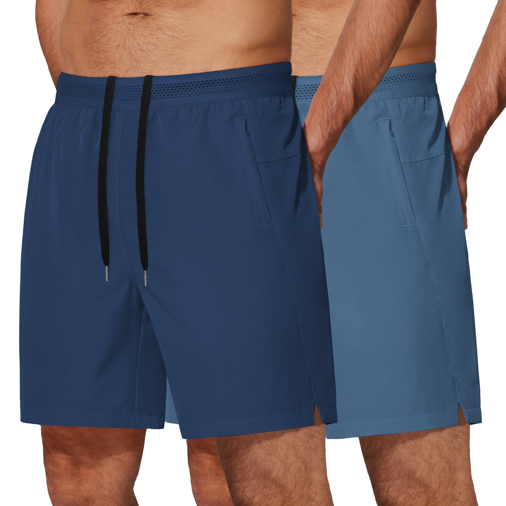 COOFANDY Men's 2 Pack Gym Workout Shorts 7 Inch Quick Dry Athletic Shorts Lightweight Running Shorts with Pockets