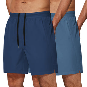 COOFANDY Men's 2 Pack Gym Workout Shorts 7 Inch Quick Dry Athletic Shorts Lightweight Running Shorts with Pockets