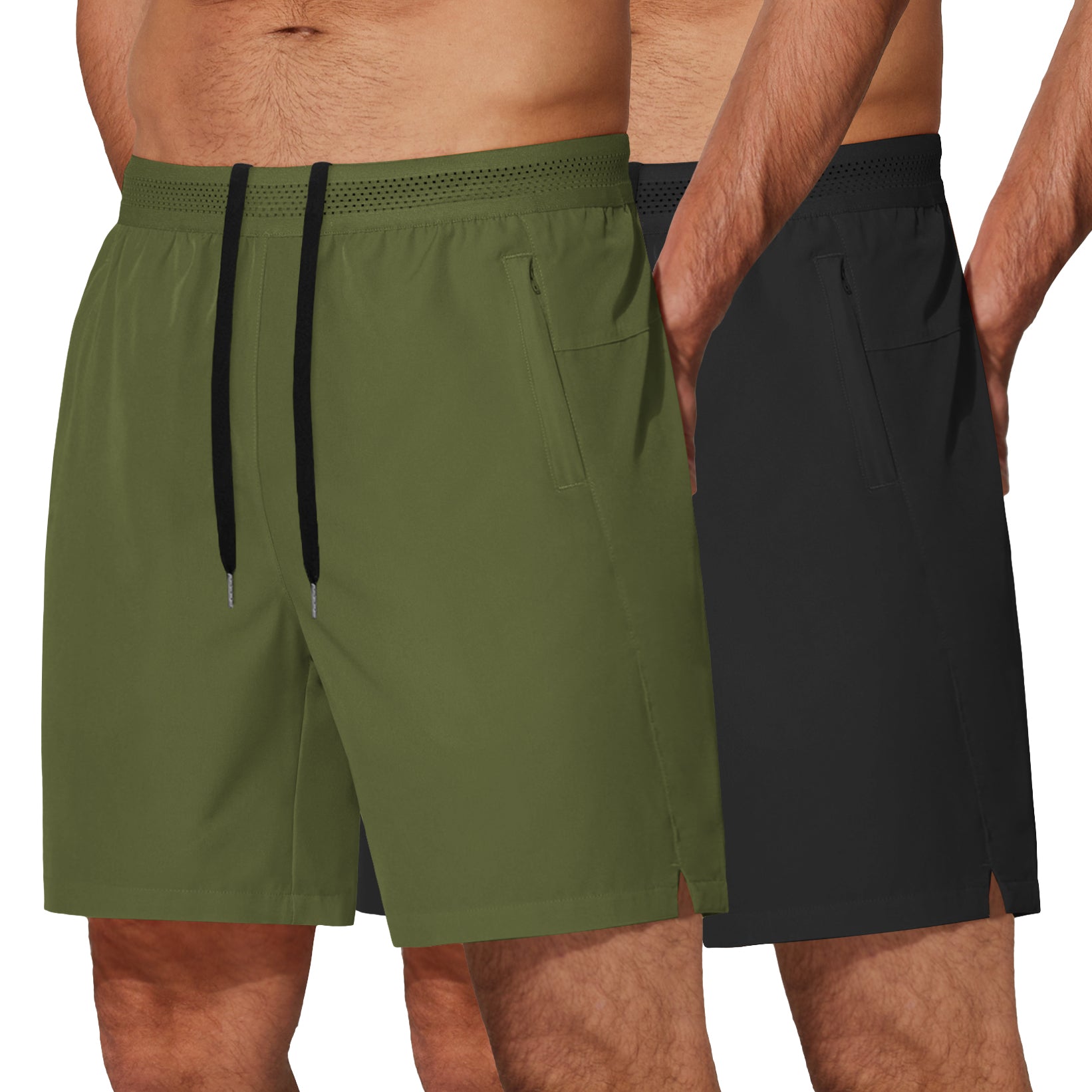 COOFANDY Men's 2 Pack Gym Workout Shorts 7 Inch Quick Dry Athletic Shorts Lightweight Running Shorts with Pockets