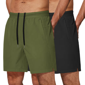 COOFANDY Men's 2 Pack Gym Workout Shorts 7 Inch Quick Dry Athletic Shorts Lightweight Running Shorts with Pockets
