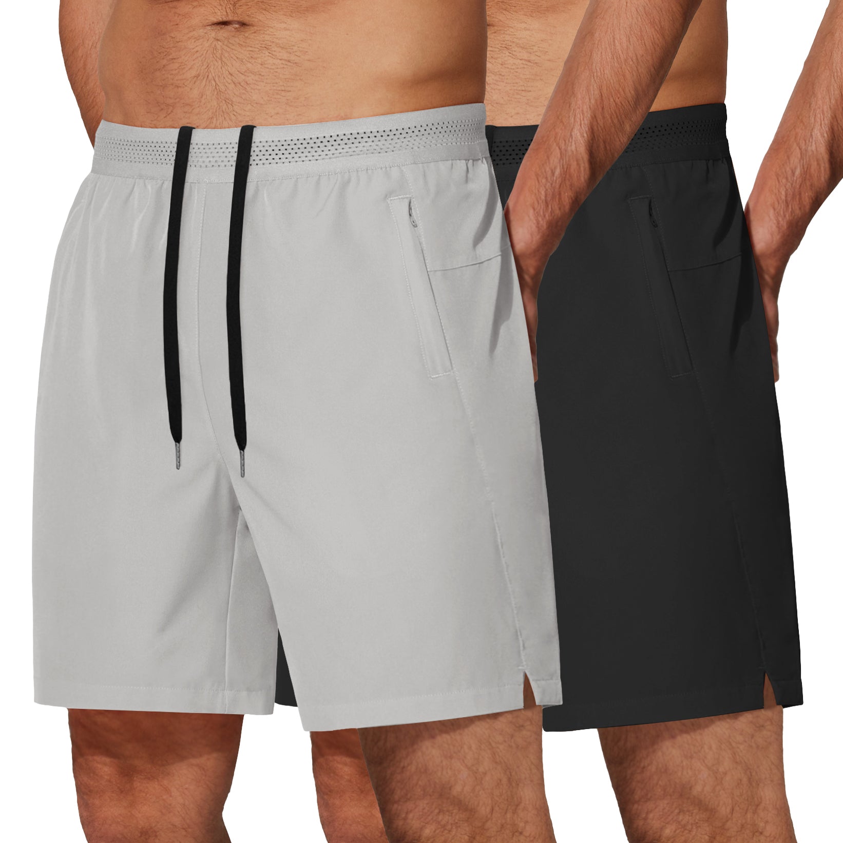COOFANDY Men's 2 Pack Gym Workout Shorts 7 Inch Quick Dry Athletic Shorts Lightweight Running Shorts with Pockets