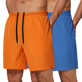 COOFANDY Men's 2 Pack Gym Workout Shorts 7 Inch Quick Dry Athletic Shorts Lightweight Running Shorts with Pockets
