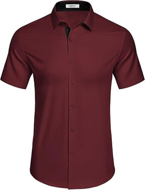 COOFANDY Men's Wrinkle Free Business Dress Shirts Short Sleeve Button Down Shirts S-XXXL