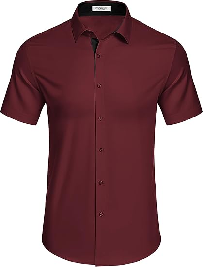 COOFANDY Men's Wrinkle Free Business Dress Shirts Short Sleeve Button Down Shirts S-XXXL