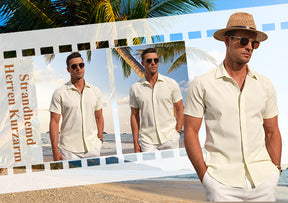 COOFANDY Men's Casual Short Sleeve Button Down Summer Beach Shirt Lightweight Textured Wrinkle Free Stretch Shirts