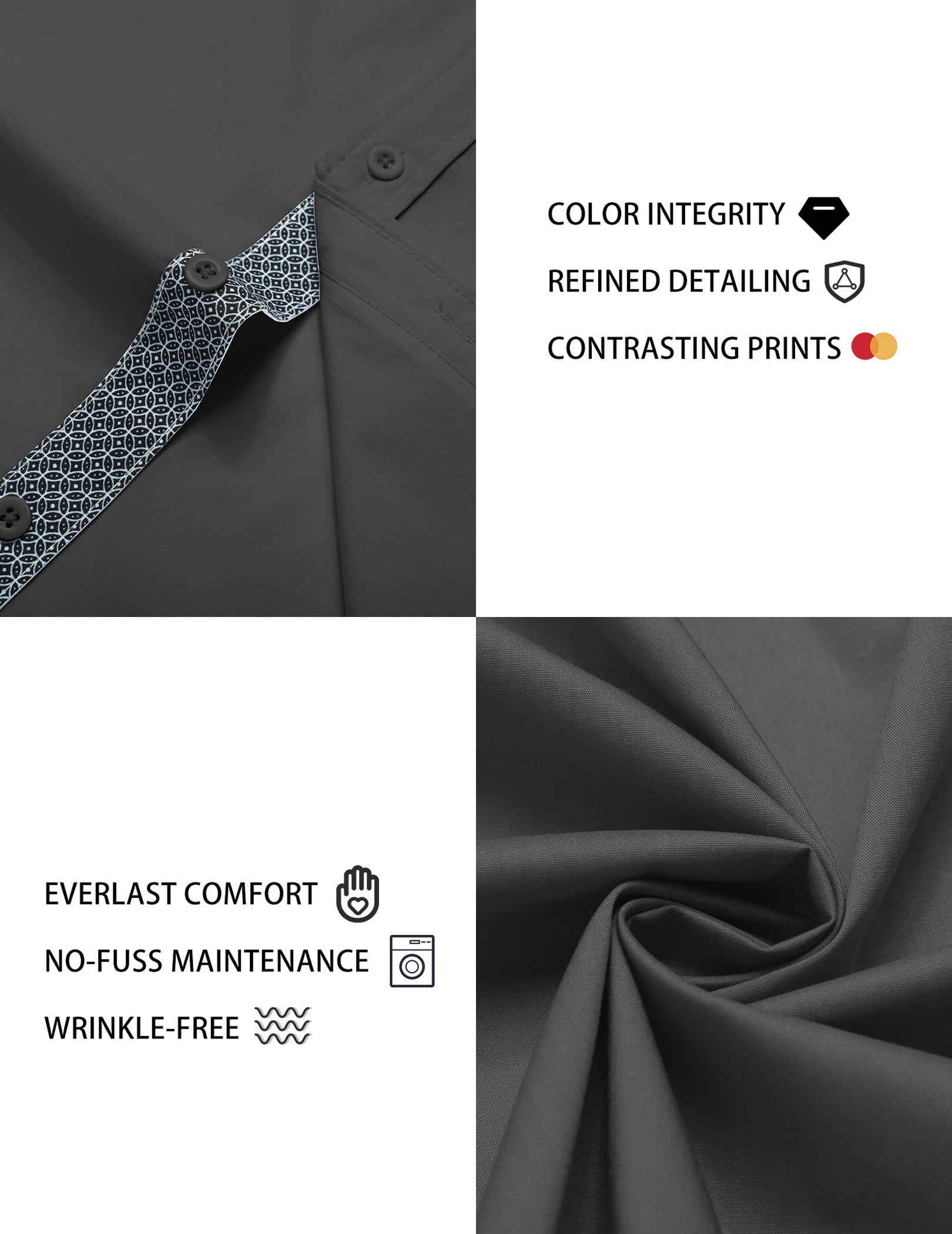 COOFANDY Men's Dress Shirt Wrinkle Free Regular Fit Stretch Short Sleeve Button Down Shirts