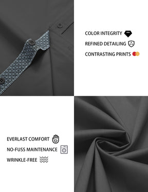 COOFANDY Men's Dress Shirt Wrinkle Free Regular Fit Stretch Short Sleeve Button Down Shirts