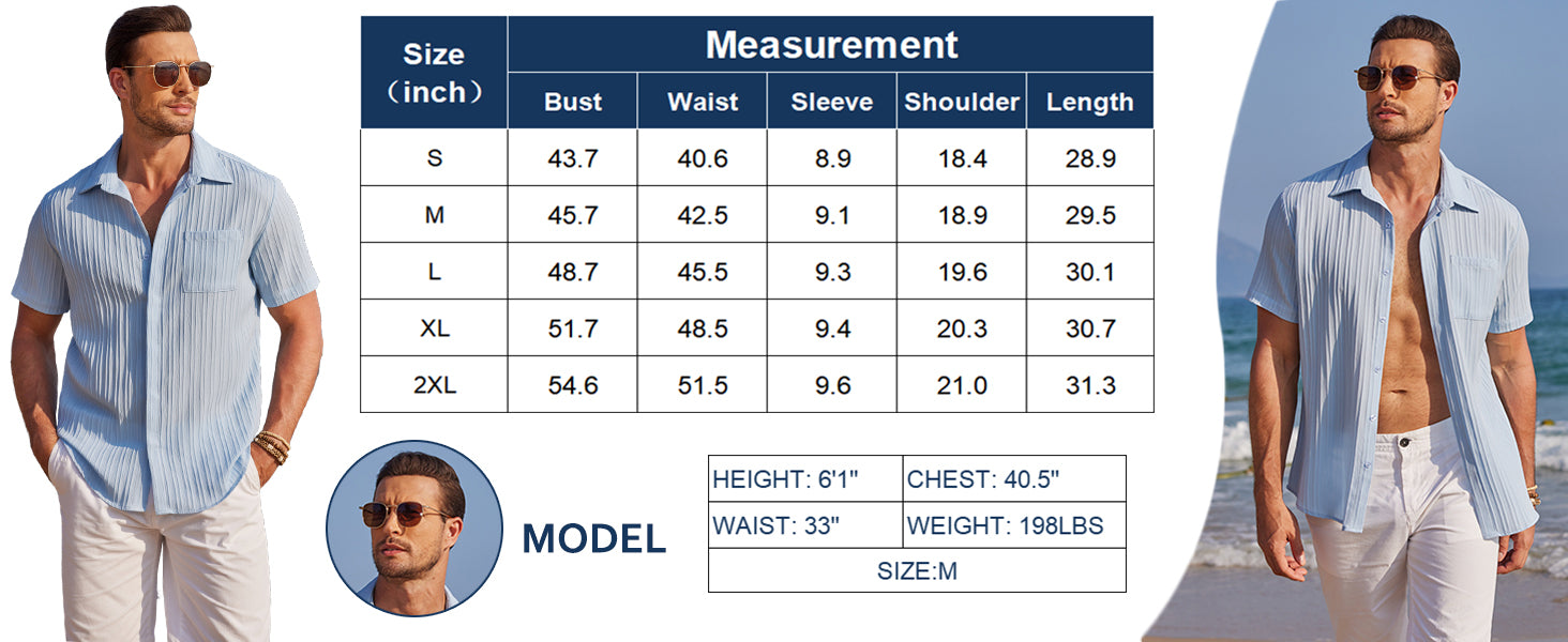 COOFANDY Mens Casual Shirts Short Sleeve Button Down Shirts Fashion Textured Summer Beach Shirt S-XXL