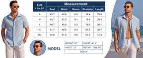COOFANDY Mens Casual Shirts Short Sleeve Button Down Shirts Fashion Textured Summer Beach Shirt S-XXL
