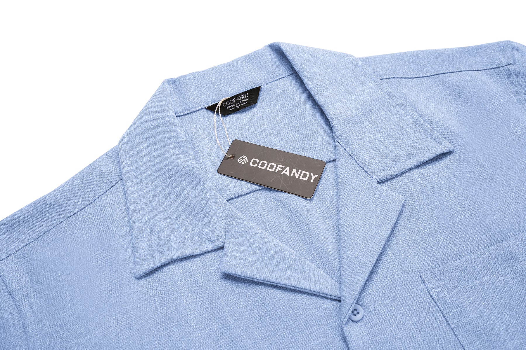 COOFANDY Men's Casual Button Down Short Sleeve Linen Beach Shirts with Pocket