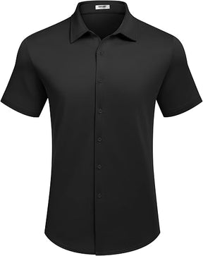 COOFANDY Mens Casual Wrinkle Free Shirts Short Sleeve Button Down Summer Stretch Dress Shirt S-XXL