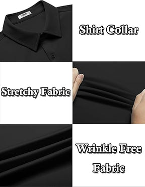 COOFANDY Mens Casual Wrinkle Free Shirts Short Sleeve Button Down Summer Stretch Dress Shirt S-XXL