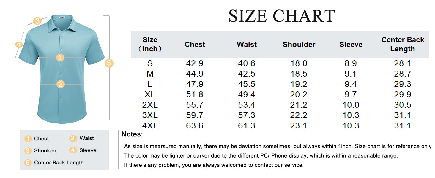 COOFANDY Mens Casual Wrinkle Free Shirts Short Sleeve Button Down Summer Stretch Dress Shirt S-XXL