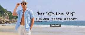 COOFANDY Mens Casual Cotton Linen Shirt Short Sleeve Button Up Shirts Summer Beach Top S-XXXL