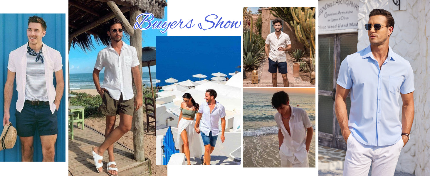 COOFANDY Mens Short Sleeve Shirts Casual Button Down Shirts Summer Beach Shirt Wrinkle Free S-XXXL