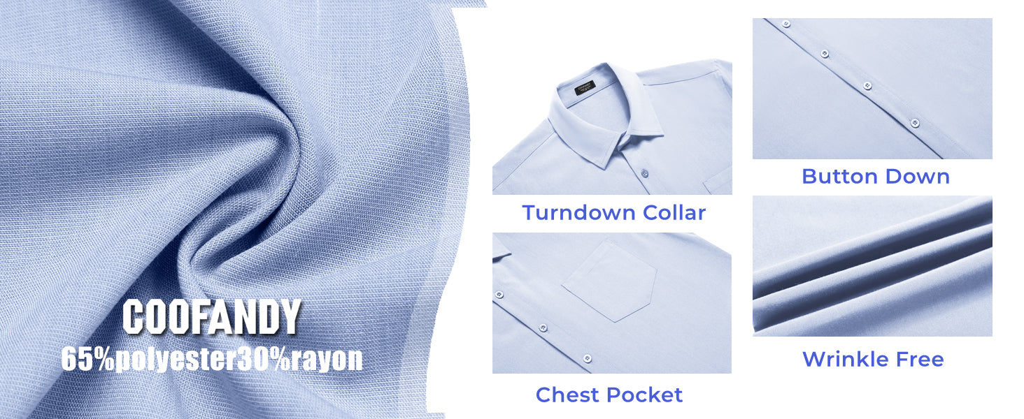 COOFANDY Mens Short Sleeve Shirts Casual Button Down Shirts Summer Beach Shirt Wrinkle Free S-XXXL