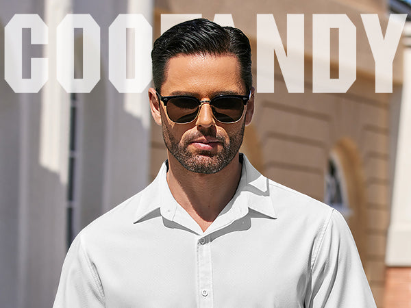 COOFANDY Men's Dress Shirts Short Sleeve Wrinkle Free Business Textured Shirt Casual Button Down Shirts