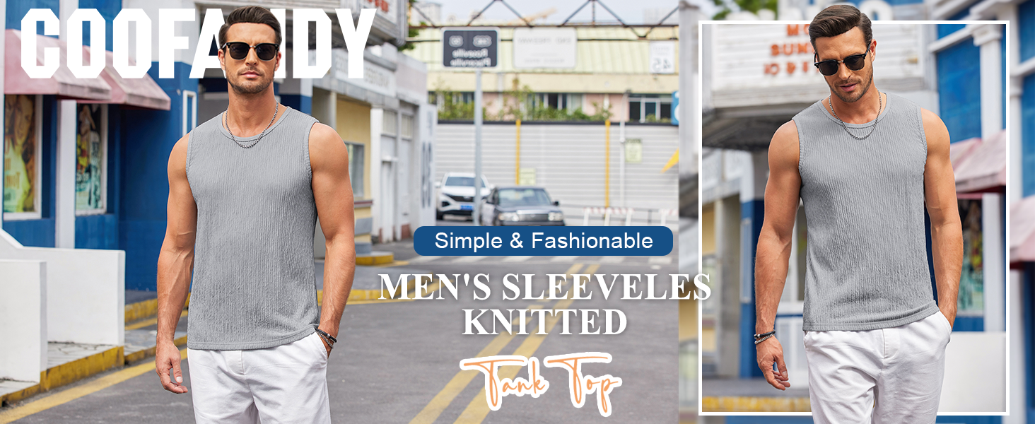 COOFANDY Men's Casual Tank Tops 1 PC&2PC Knit Sleeveless Lightweight Tee Muscle Basic T Shirts S-XXL