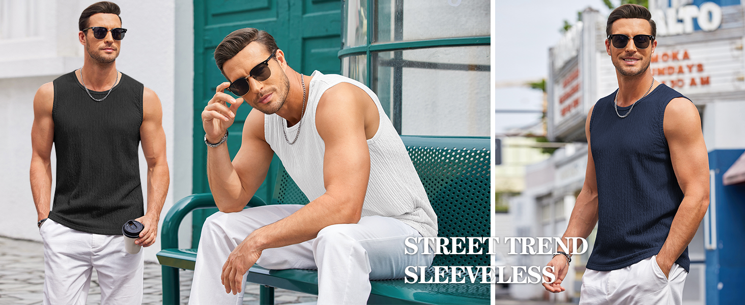 COOFANDY Men's Casual Tank Tops 1 PC&2PC Knit Sleeveless Lightweight Tee Muscle Basic T Shirts S-XXL