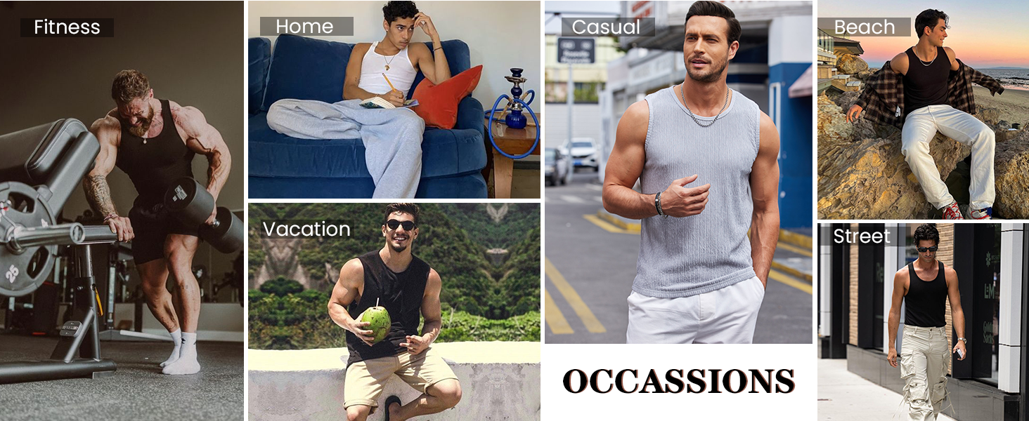 COOFANDY Men's Casual Tank Tops 1 PC&2PC Knit Sleeveless Lightweight Tee Muscle Basic T Shirts S-XXL
