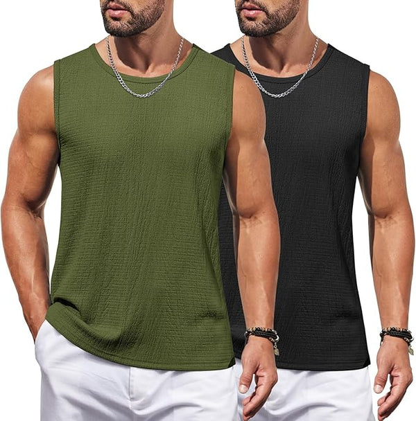 COOFANDY Men's Casual Tank Tops 1 PC&2PC Knit Sleeveless Lightweight Tee Muscle Basic T Shirts S-XXL