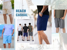 COOFANDY Men's Beach Shorts 9" Elastic Waist Drawstring Short Lightweight Regular Fit Casual Summer Shorts