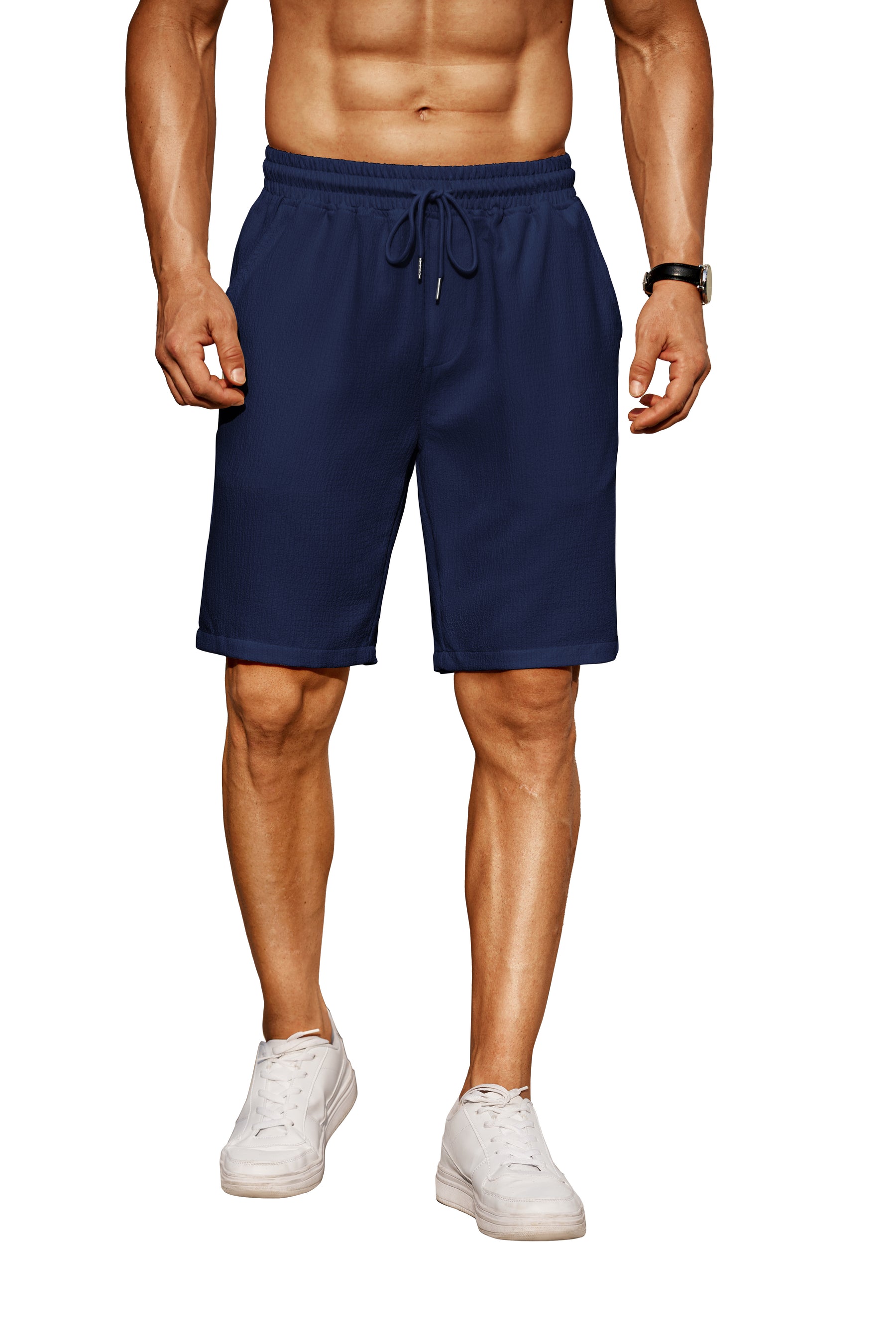 COOFANDY Men's Beach Shorts 9" Elastic Waist Drawstring Short Lightweight Regular Fit Casual Summer Shorts