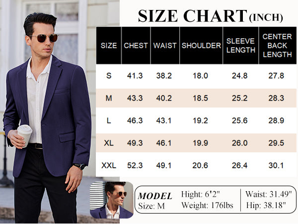 COOFANDY Mens Blazer Jacket One Button Casual Suit Jackets Stretch Knit Sport Coat