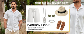 COOFANDY Men's Casual Button Down Shirts Short Sleeve Wrinkle-Free Summer Beach Wear S-XXXL