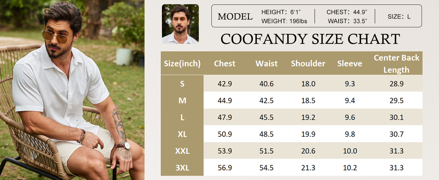 COOFANDY Men's Casual Button Down Shirts Short Sleeve Wrinkle-Free Summer Beach Wear S-XXXL