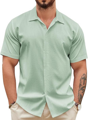 COOFANDY Men's Casual Button Down Shirts Short Sleeve Wrinkle-Free Summer Beach Wear S-XXXL