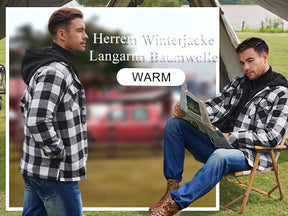 COOFANDY Men's Flannel Shirt Jacket Warm Quilted Lined Hooded Long Sleeve Plaid Shirt Jackets