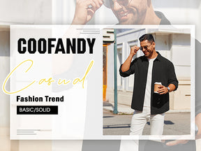 COOFANDY Men's Overshirt Shacket Jacket Mens Textured Button Down Long Sleeve Shirts Fashion Jacket